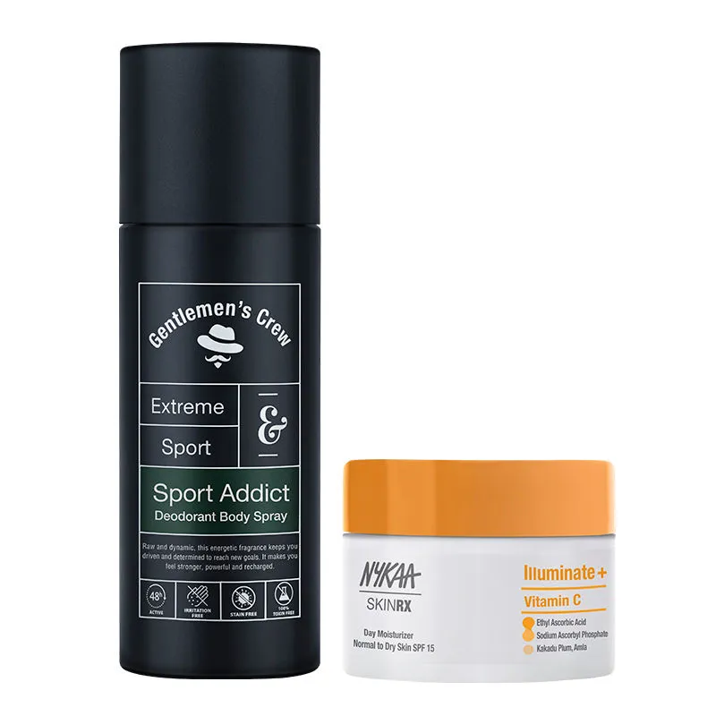 Gentlemen's Crew Deodorant Sport Addict +  SKINRX Vitamin C Day Moisturizer Normal To Dry Skin