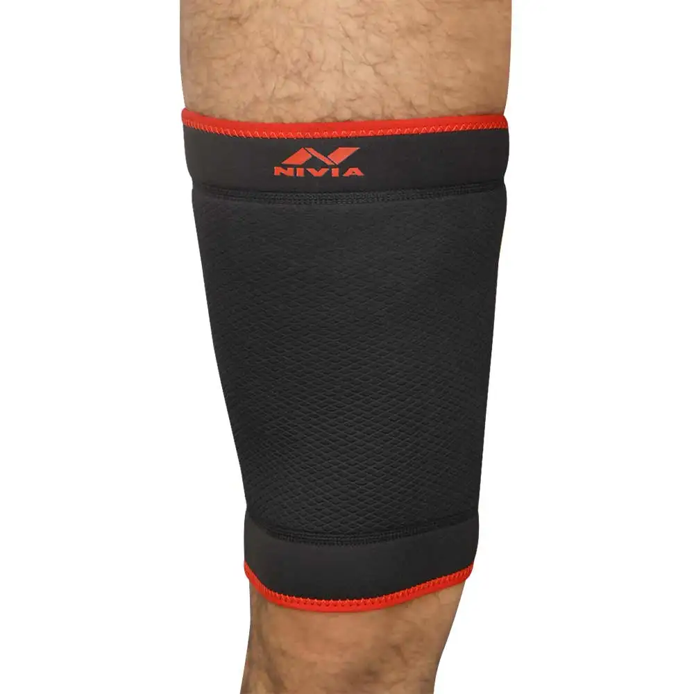 Nivia Orthopedic Thigh Support Slip-In (RB-10),  Black-Red  Small