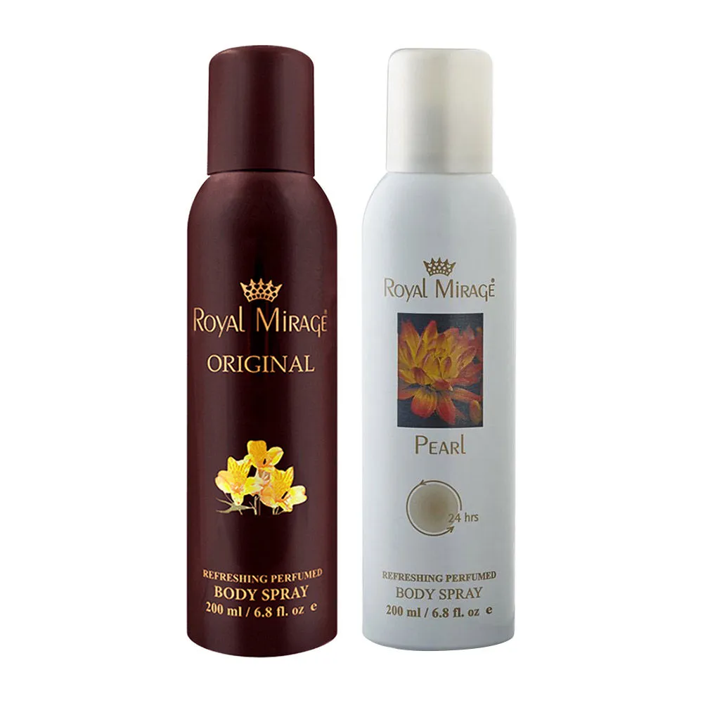 Royal Mirage Original & Pearl Refreshing Perfumed Body Spray - Pack Of 2