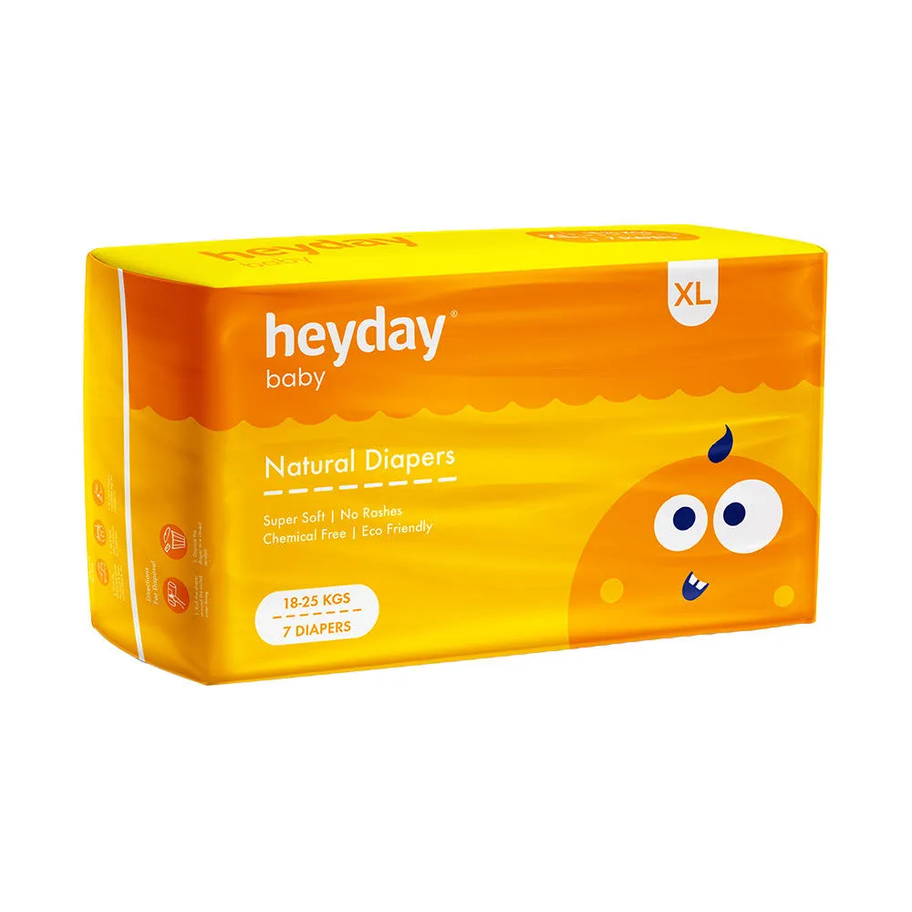 Heyday Natural & Organic Baby Diapers Extra Large - 7 Pcs