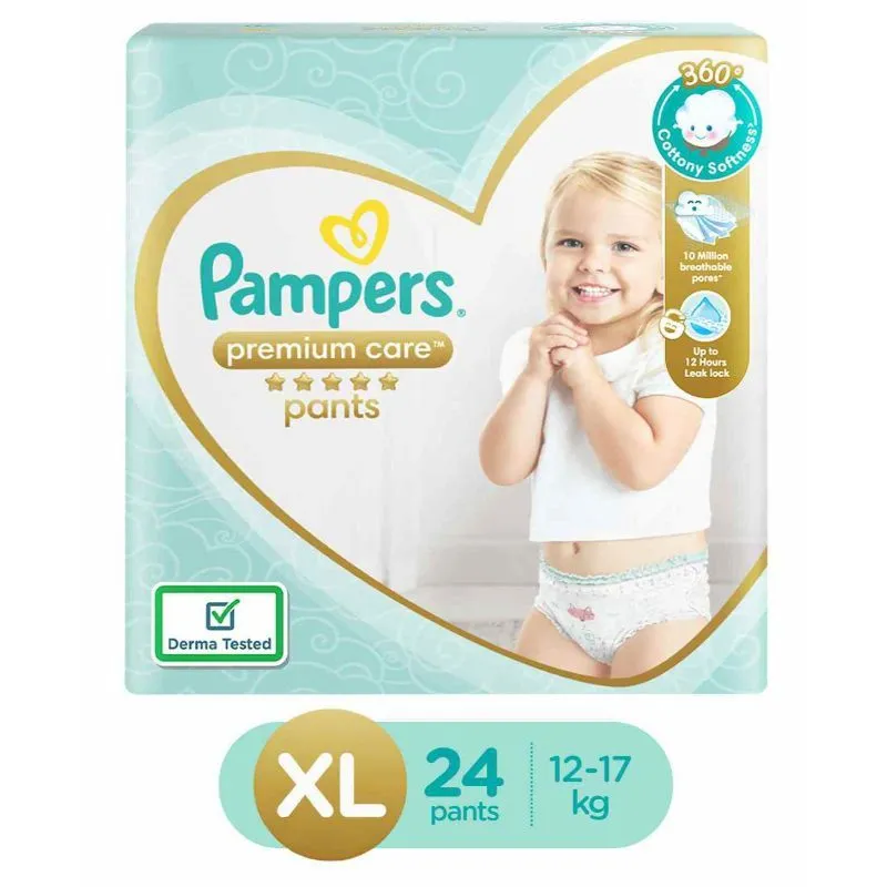 Pampers Premium Care Pants Diapers X-Large XL 24 Count