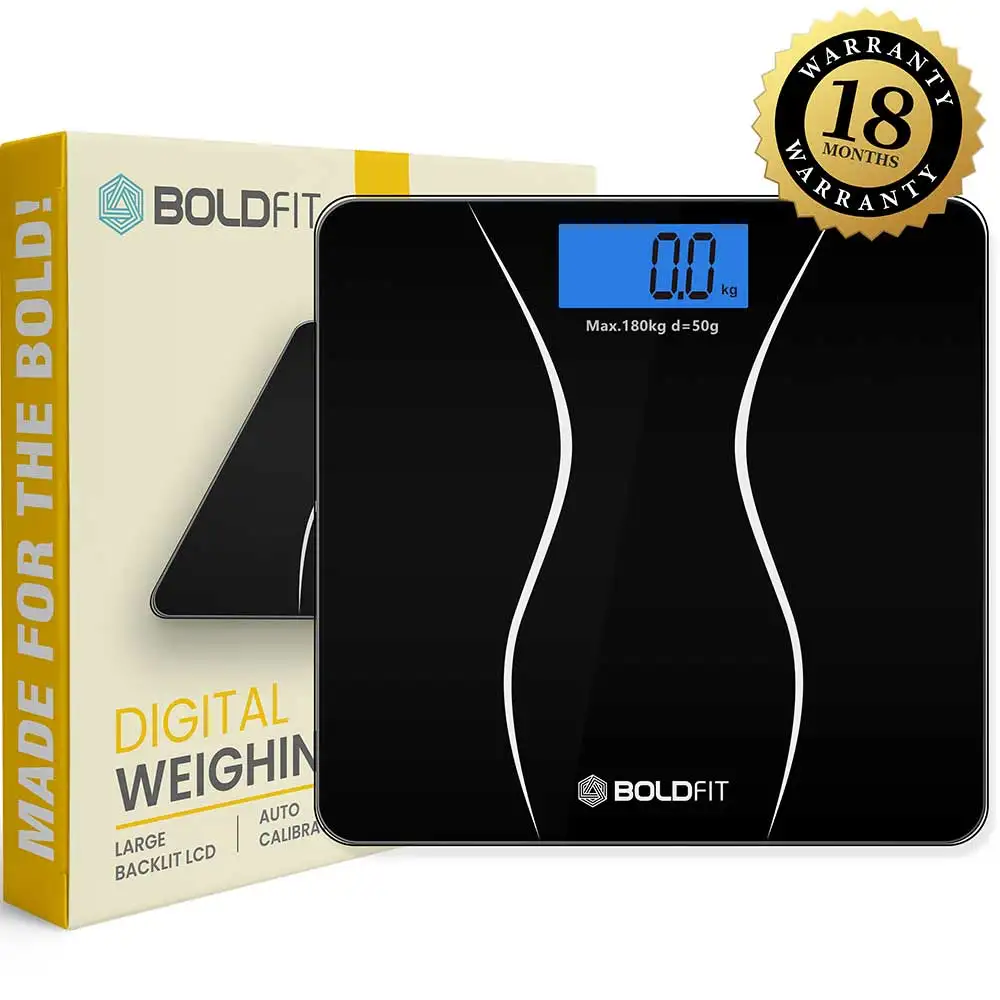 Boldfit Digital Bathroom Weighing Scale,  Black