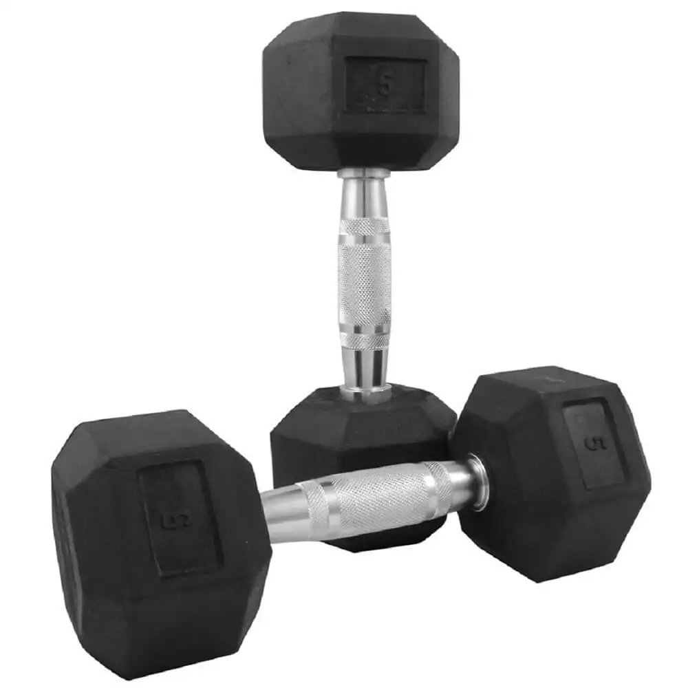 Body Maxx 78005 Rubber Dumbbell Set,  Black  5 kg