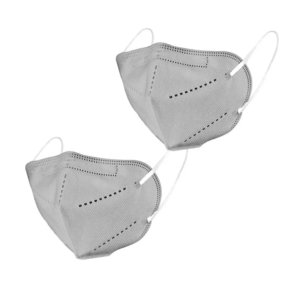 Fabula Pack Of 2 Kn95/N95 Anti-Pollution Reusable 5-Layer Mask (Grey )