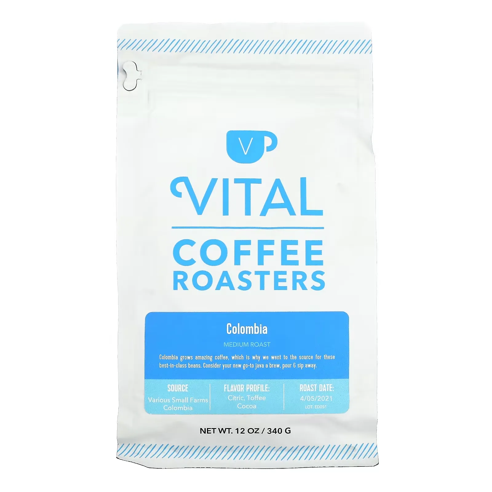 Vital Coffee Roasters, Colombia, Medium Roast, 12 oz (340 g)