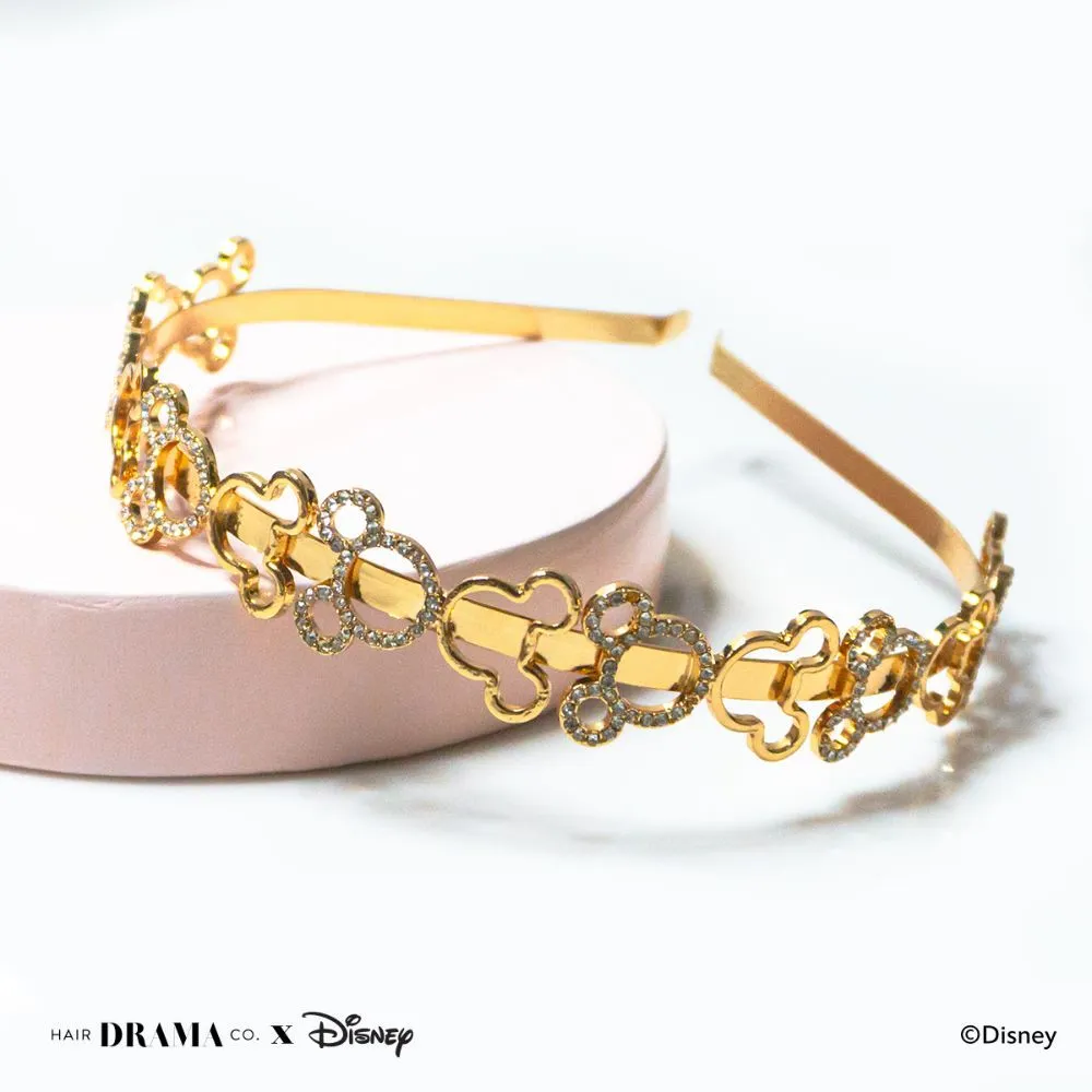 Hair Drama Co. x Disney Mickey Metal Band with Crystals - Gold