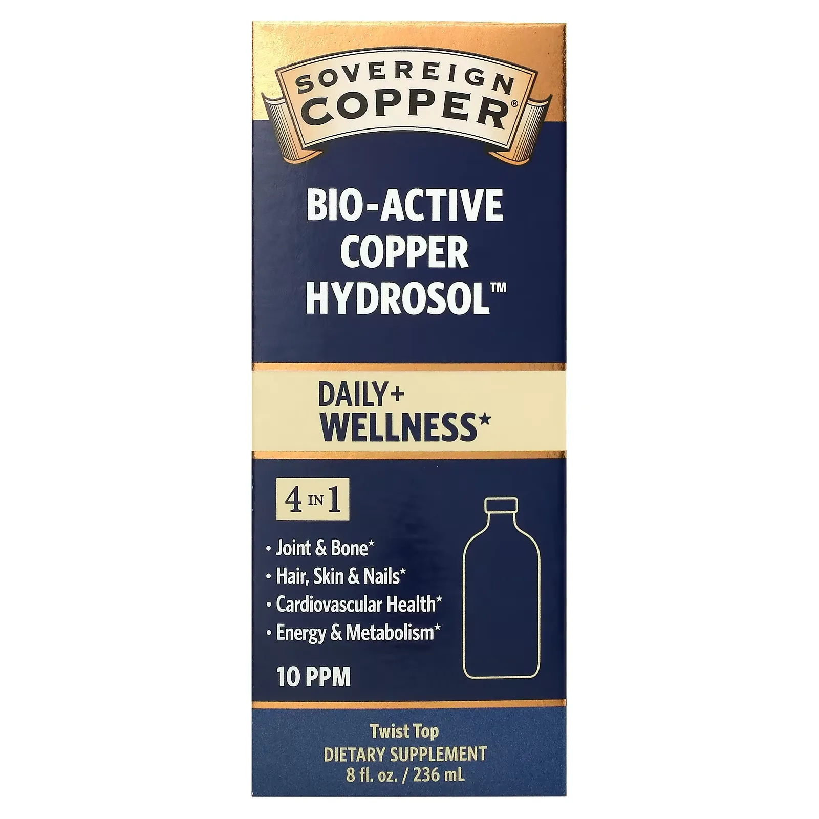 Bio-Active Copper Hydrosol, 10 PPM, 8 oz (236 ml)