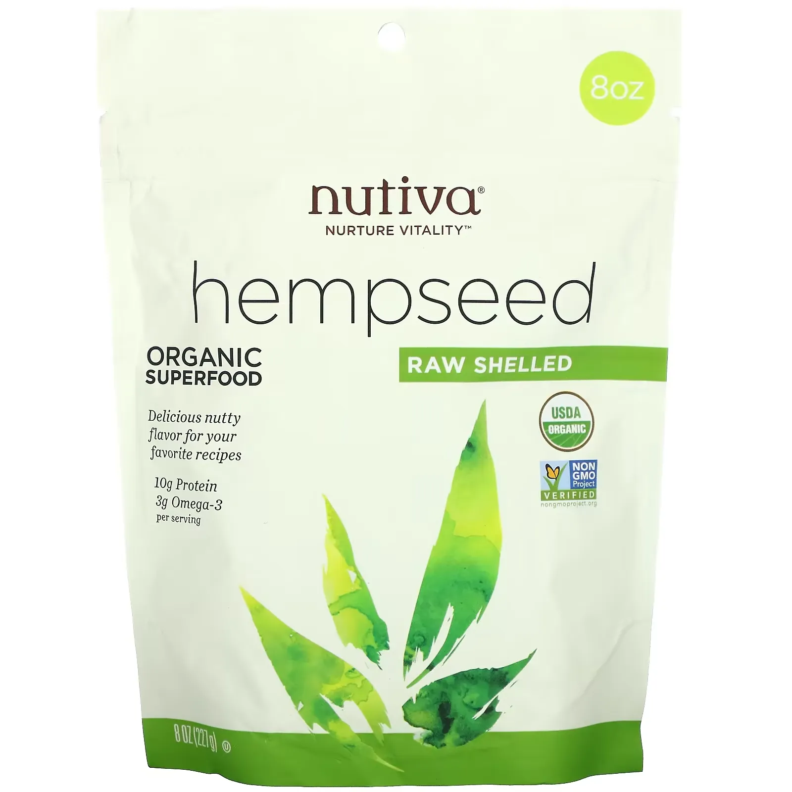 Organic Superfood, Raw Shelled Hempseed, 8 oz (227 g)