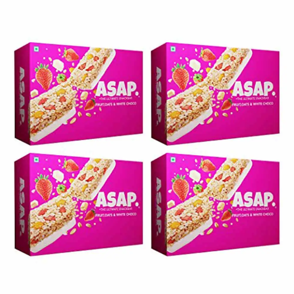 ASAP Healthy Granola Bars,  6 bar(s)  Fruit Oats & White Choco, Pack of 4