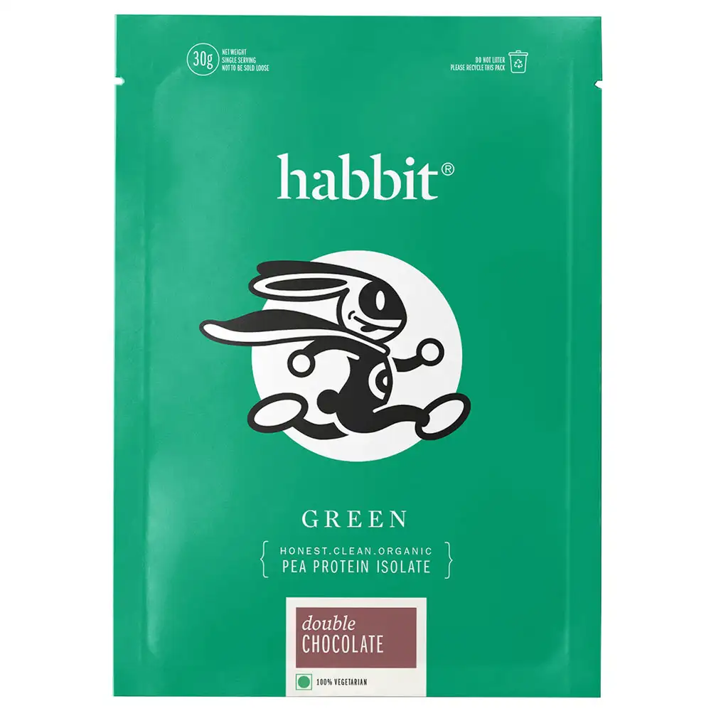 Habbit Green Pea Protein Isolate,  0.99 lb  15 Servings, Double Chocolate