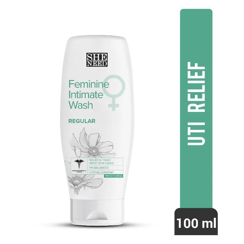 Sheneed Regular Feminine Intimate Wash- PH balanced, Reduce UTI, Yeast Infection & Inflammation