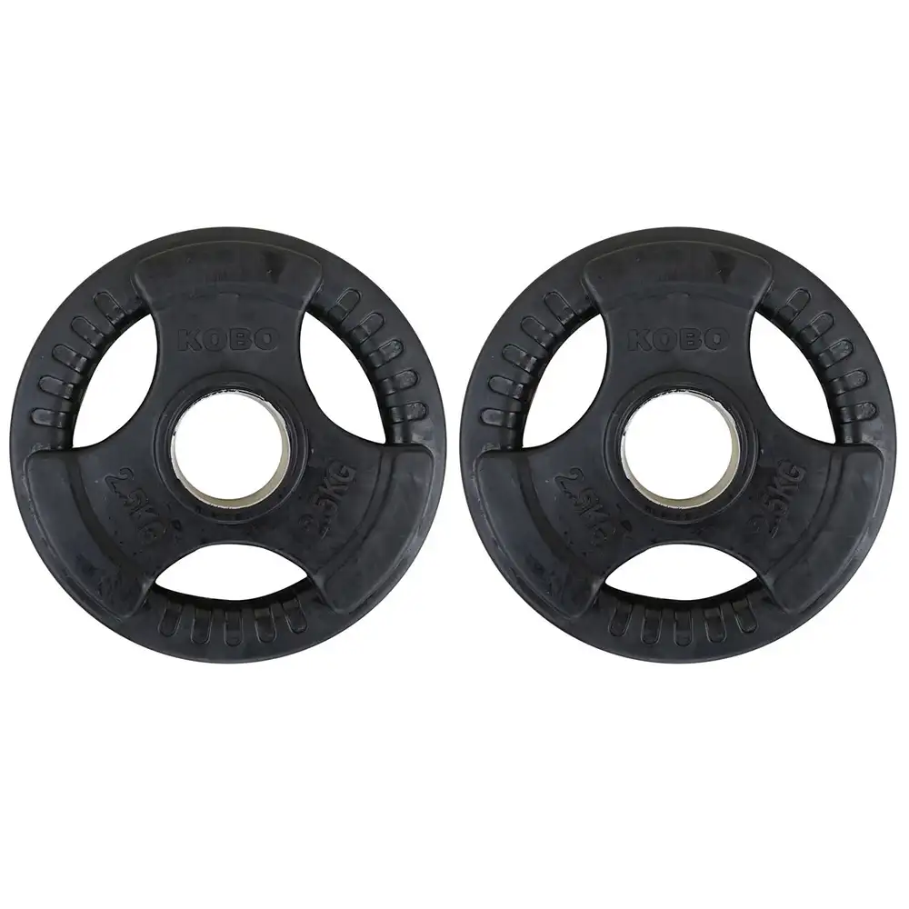 KOBO Premium Quality Rubber Coated Olympic Plate 51mm,  Black  2.5 kg