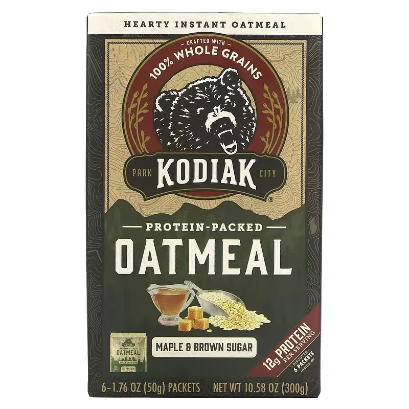 Protein-Packed Oatmeal, Maple & Brown Sugar, 6 Packets, 1.76 oz (50 g) Each