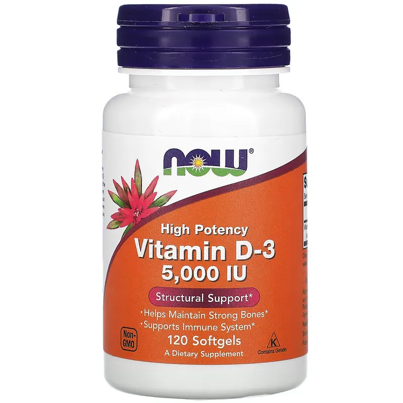 Vitamin D-3, 125 mcg (5,000 IU), 120 Softgels