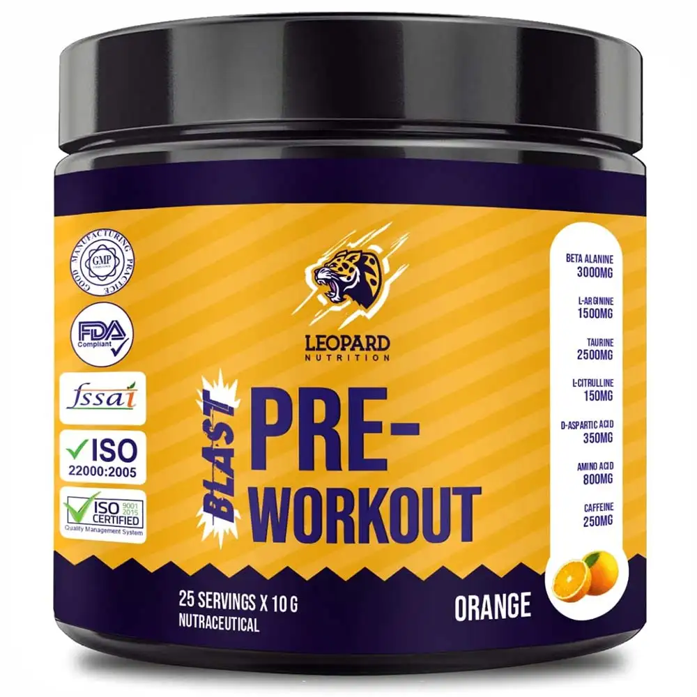 Leopard Nutrition Blast Pre-Workout,  0.55 lb  Orange