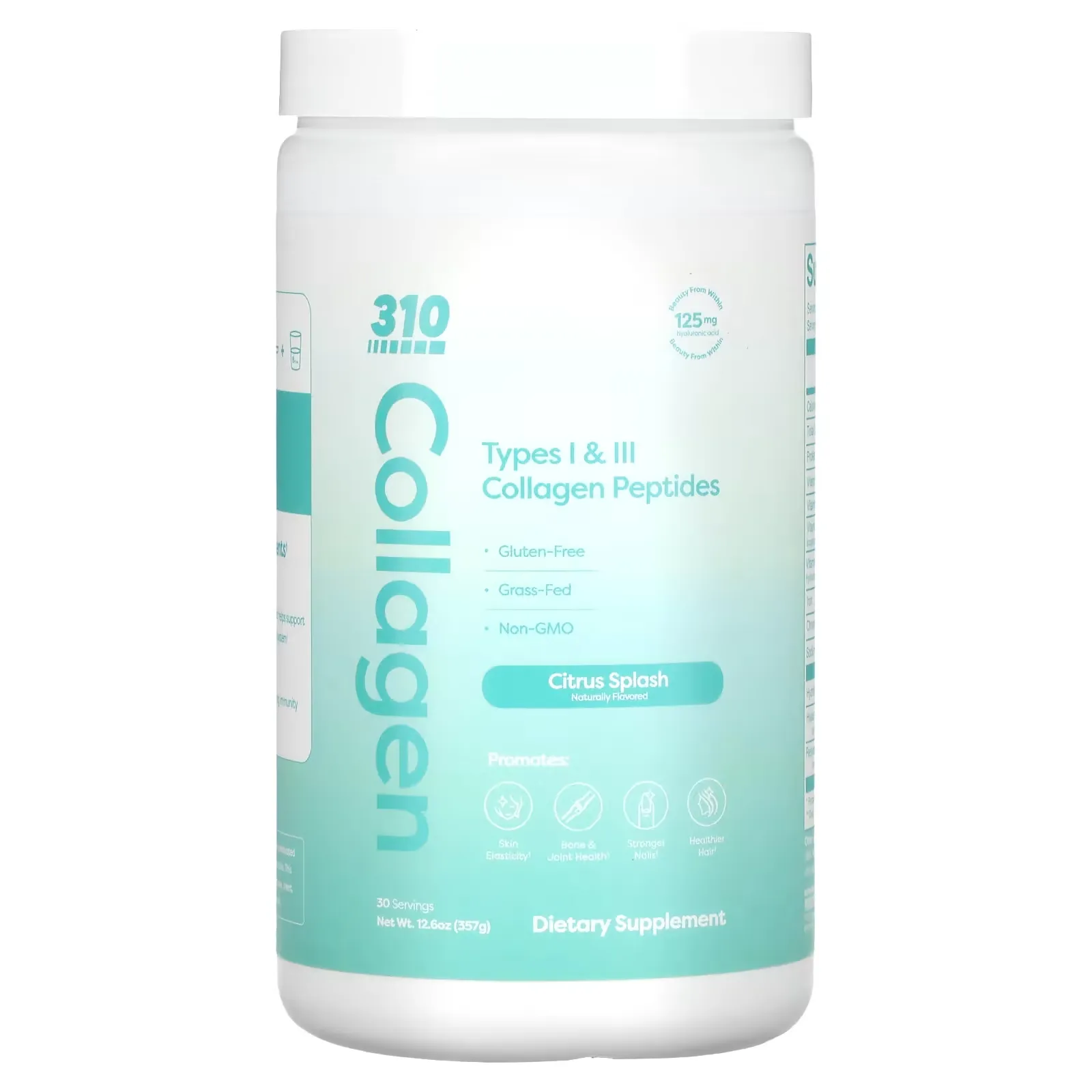 Collagen, Types I & III Collagen Peptides, Citrus Splash, 12.6 oz (357 g)