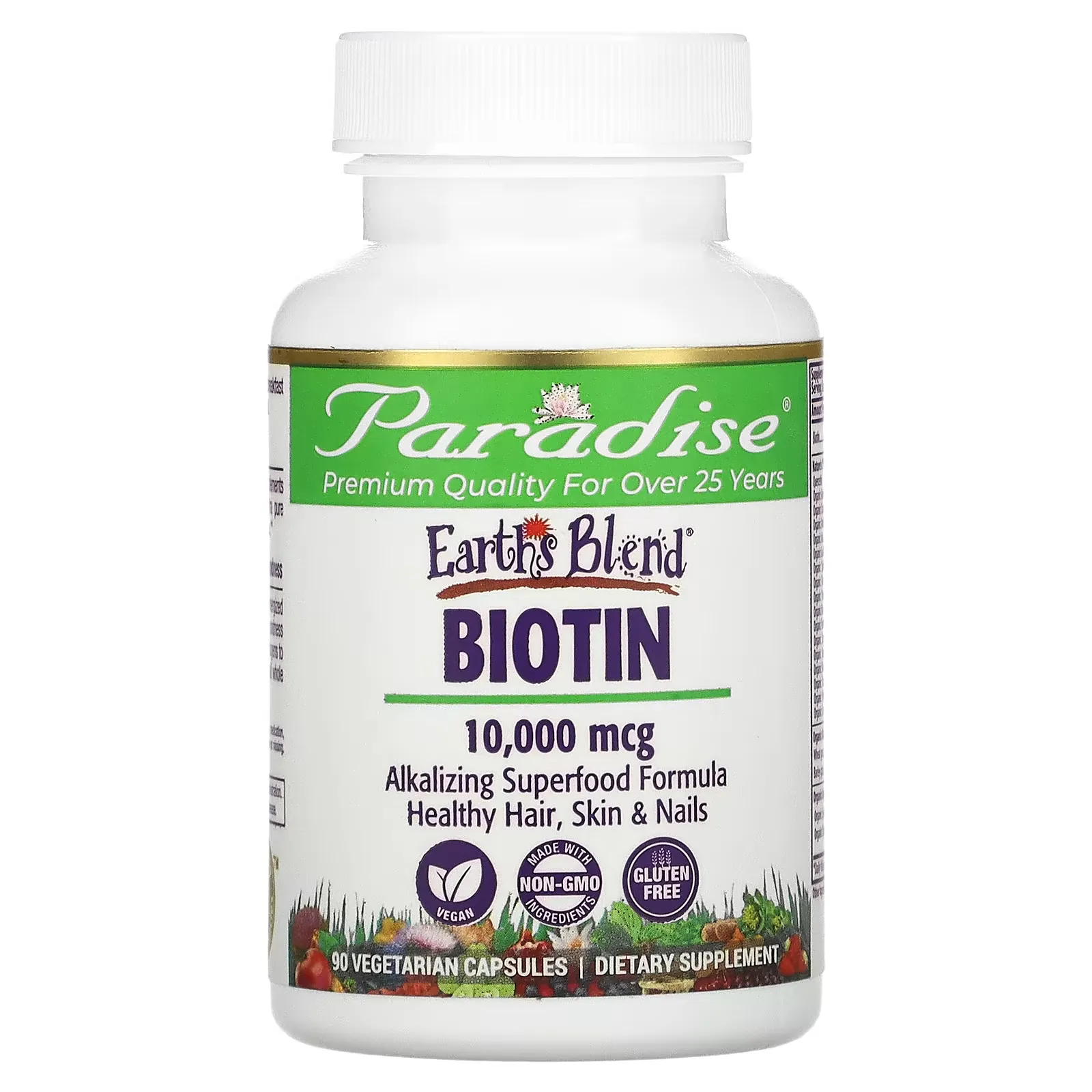 Earth's Blend, Biotin, 10,000 mcg, 90 Vegetarian Capsules