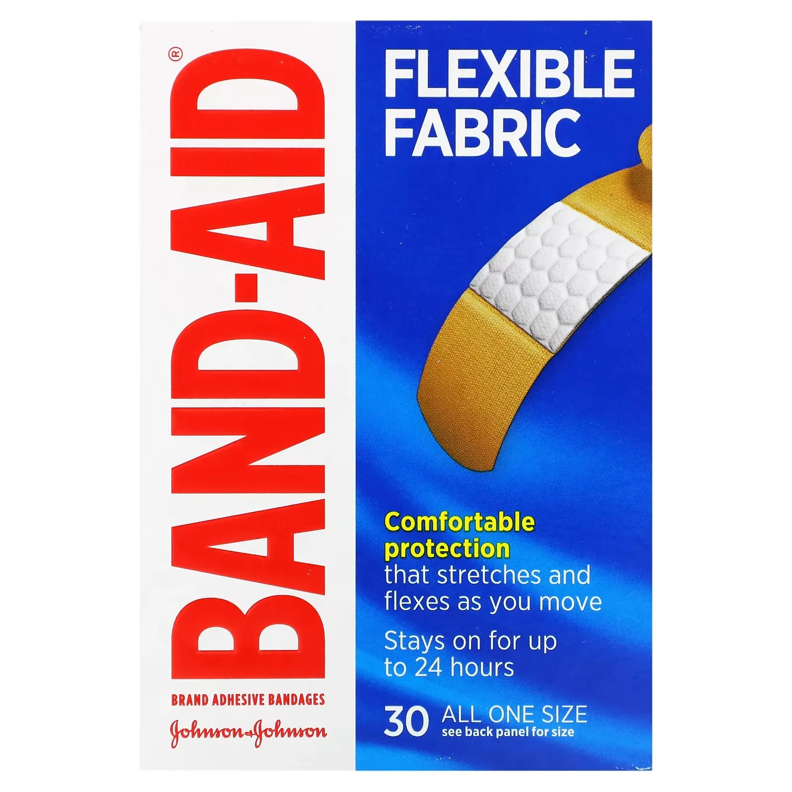 Adhesive Bandages, Flexible Fabric, 30 Bandages