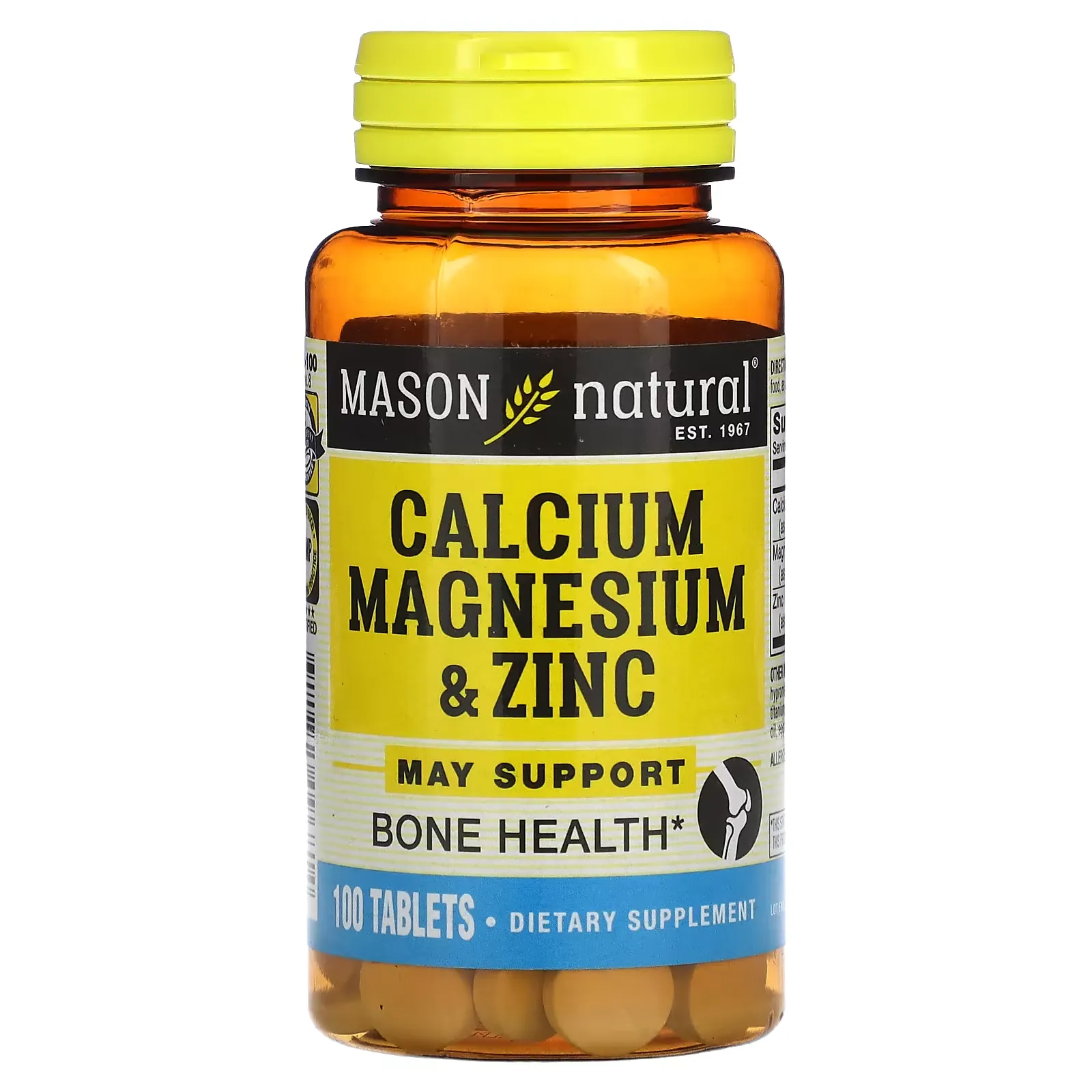 Calcium Magnesium & Zinc, 100 Tablets