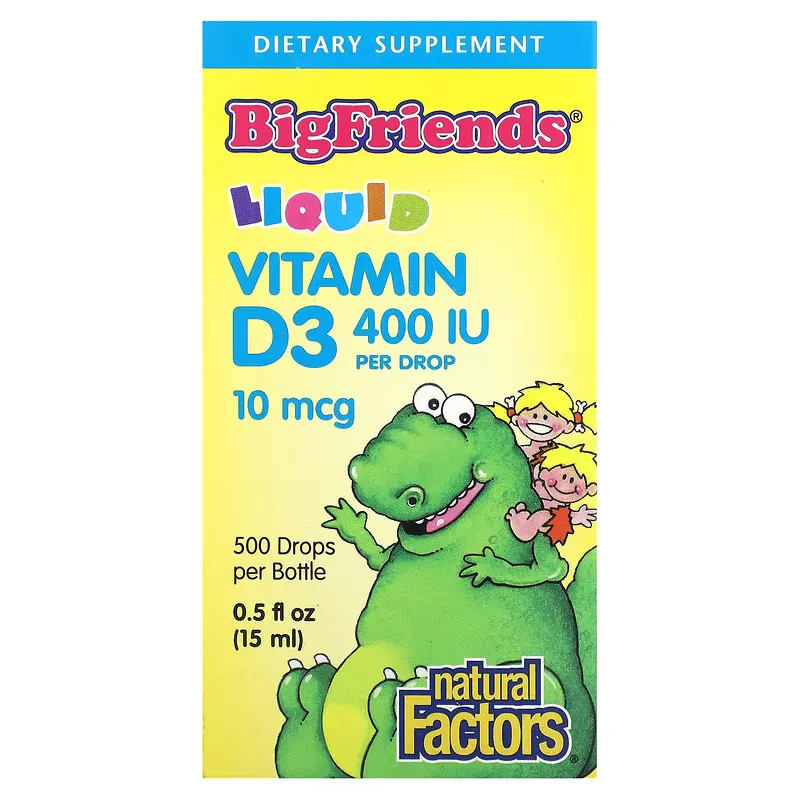 Big Friends, Liquid Vitamin D3, 10 mcg 400 IU, 0.5 fl oz (15 ml)