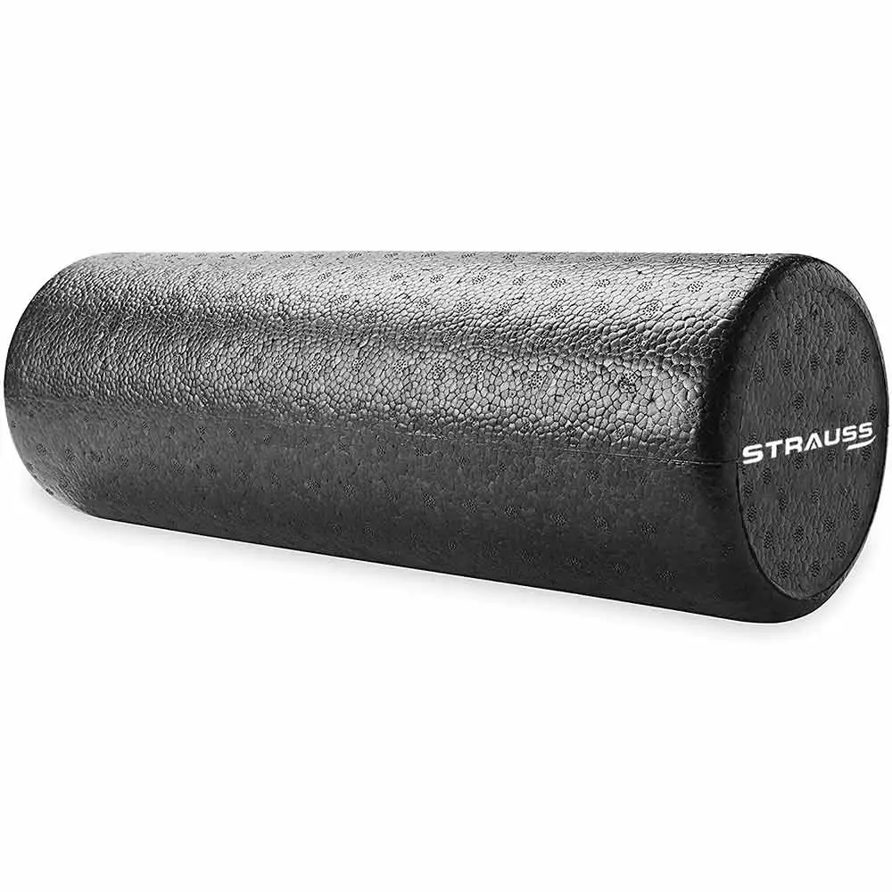 Strauss High Density Yoga Massage Foam Roller,  Black  30cm