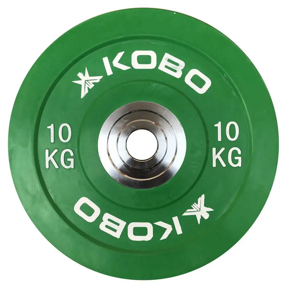 KOBO Bumper Plates 51mm,  Green  10 kg