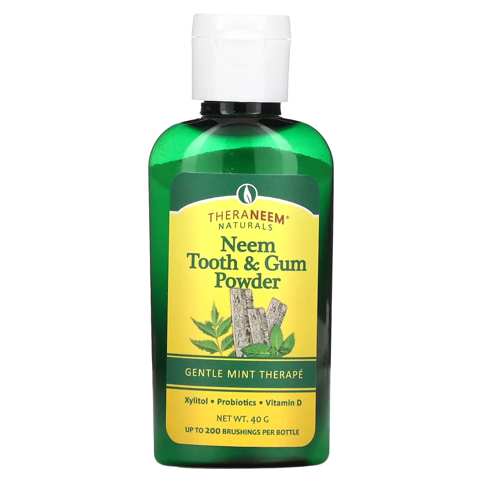 TheraNeem Naturals, Neem Tooth & Gum Powder, Gentle Mint Therape, 40 g