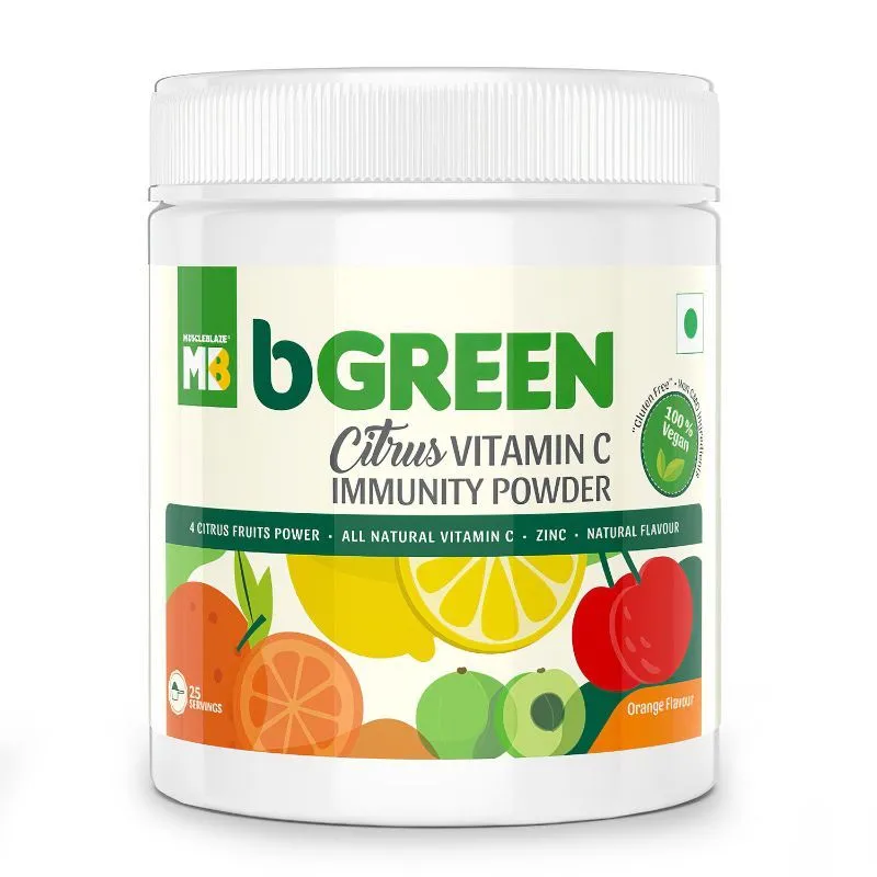 bGREEN By Muscleblaze All Natural Vitamin C 1000mg Immunity Powder - Orange Flavour