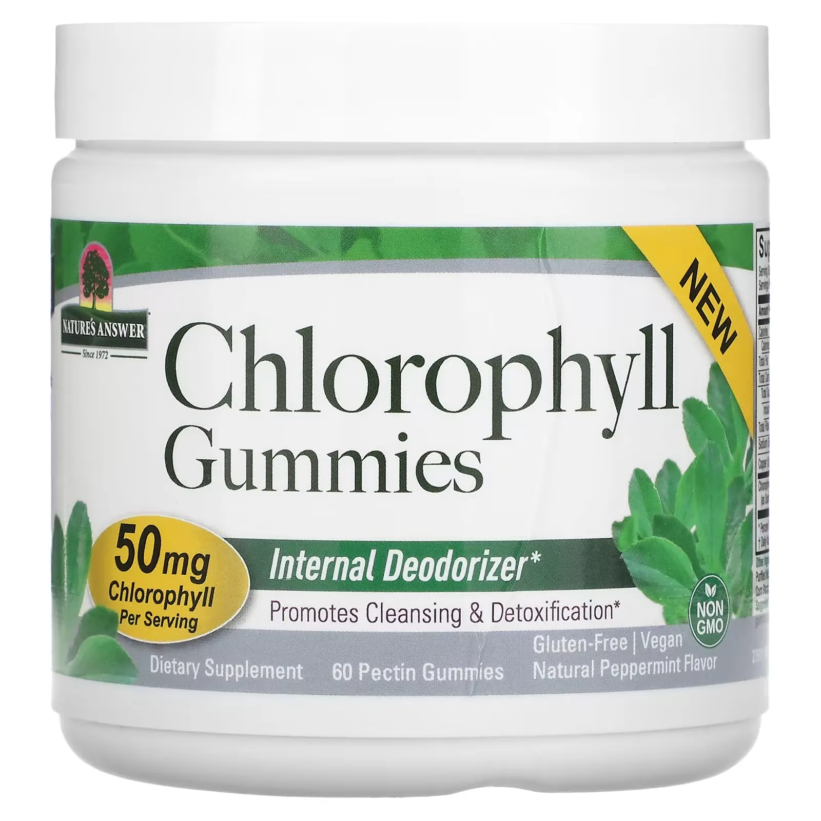 Chlorophyll Gummies, Natural Peppermint, 25 mg, 60 Pectin Gummies