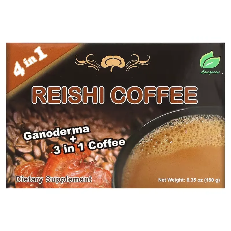 4 in 1 Reishi Coffee, 10 Sachets, 6.35 oz (180 g)