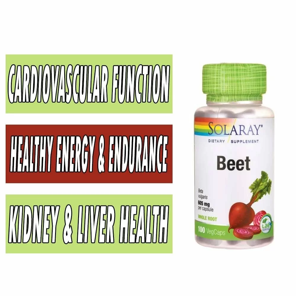 Solaray Beet - 605 mg - 100 Veg Capsules