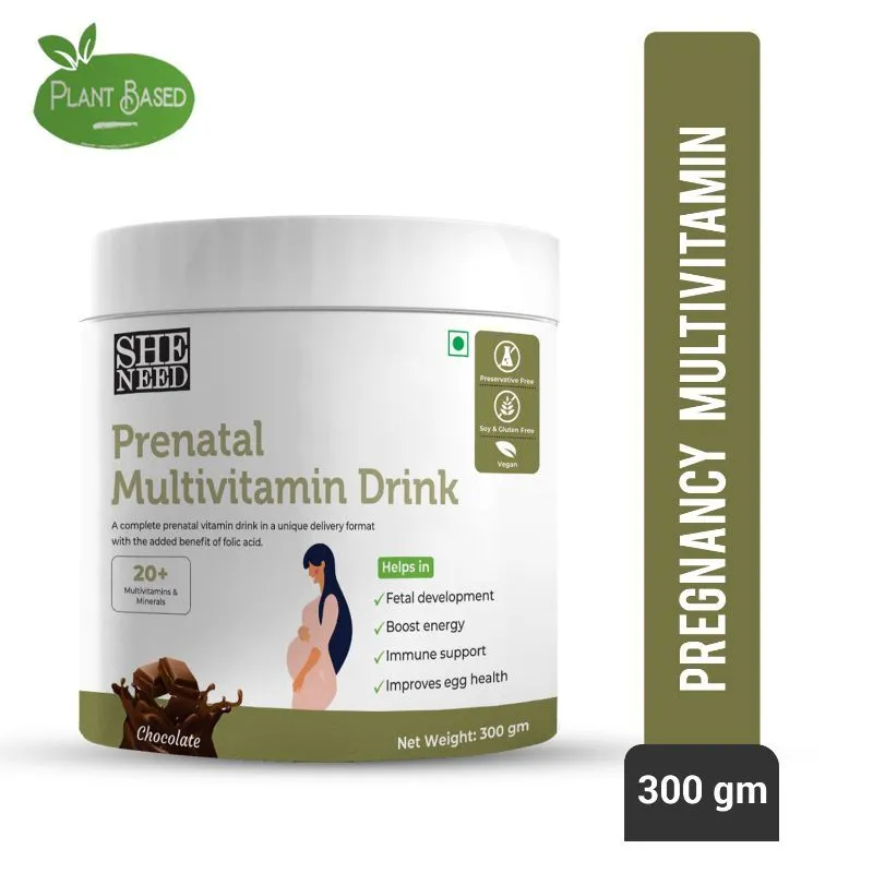 Sheneed Prenatal Multivitamin Drink For Pregnancy 21+Essential Nutrients For Baby'S Growth- Vegan