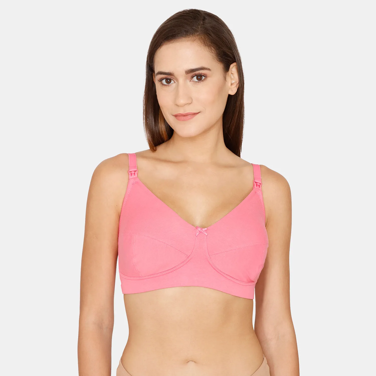 Zivame True Curv Non Wired Full Coverage Maternity/Nursing Supper Support Bra - Lemonade -Pink