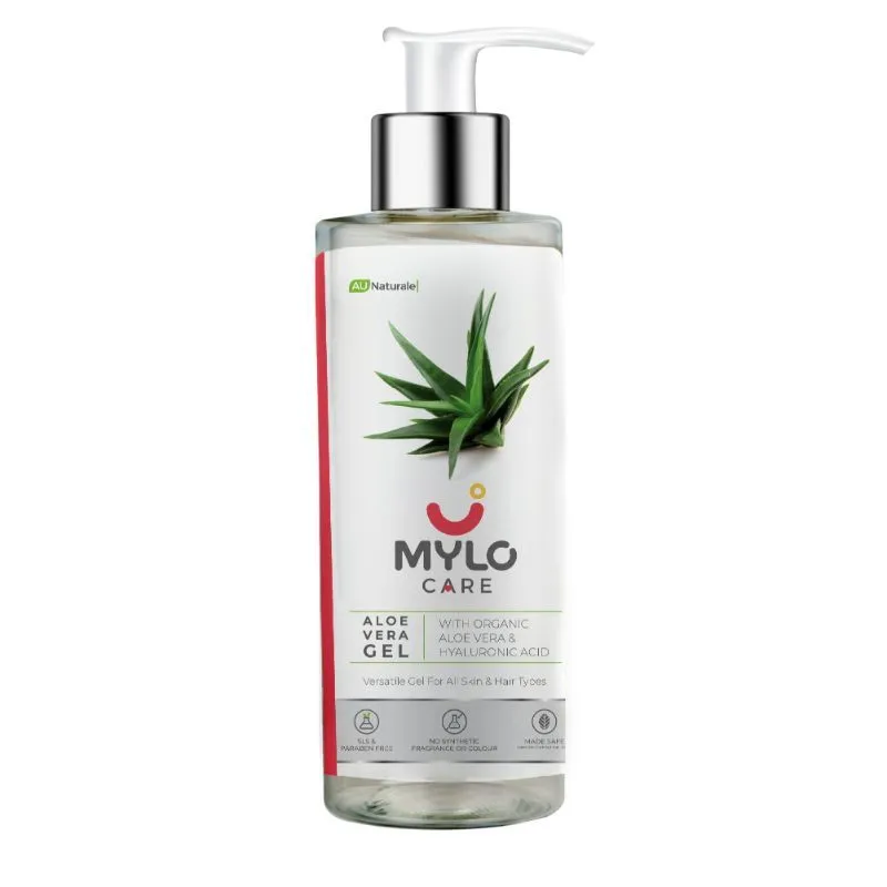 Mylo Care Aloe Vera Gel With 99% Organic Aloe Vera & Vitamin E - Ideal For Skin & Hair