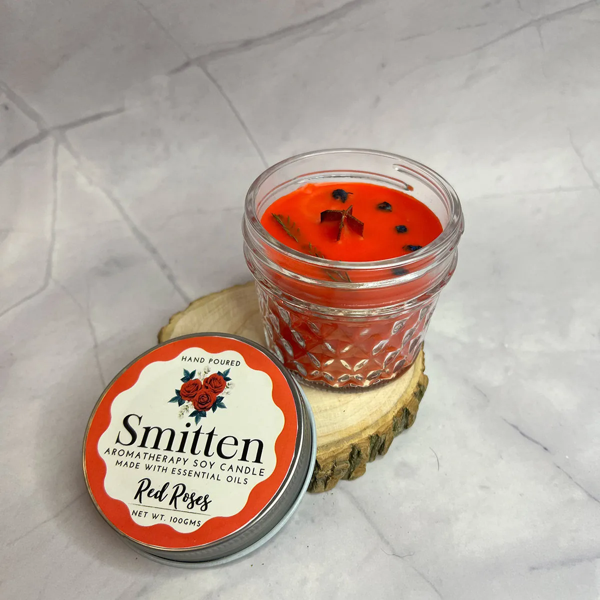 Smitten Aromatherapy Candle Red Roses