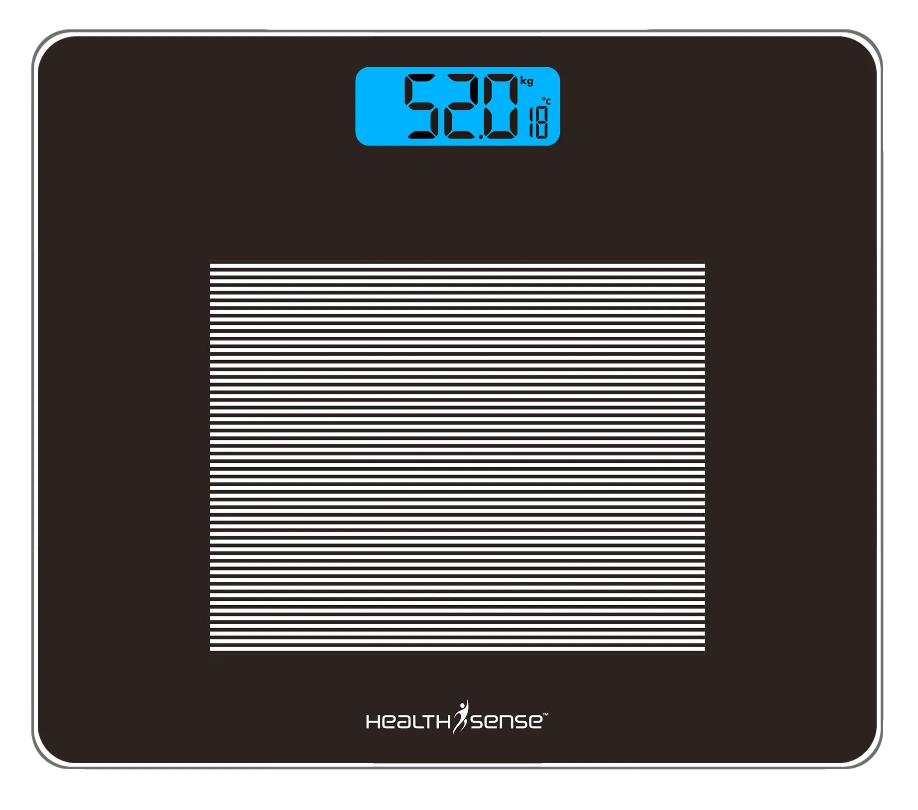 HealthSense Dura-Glass Black Personal Scale (PS115)