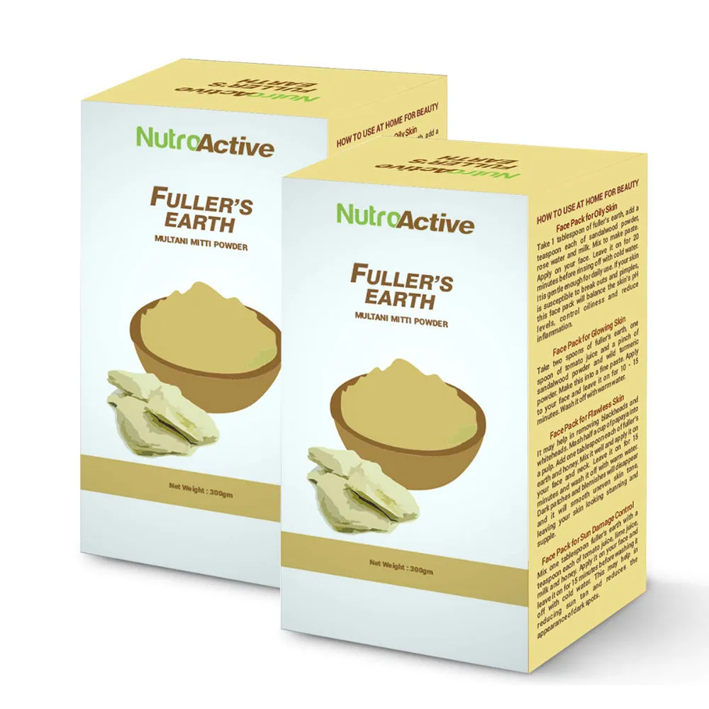 NutroActive Fuller's Earth (Multani Mitti) Powder (Pack of 2)