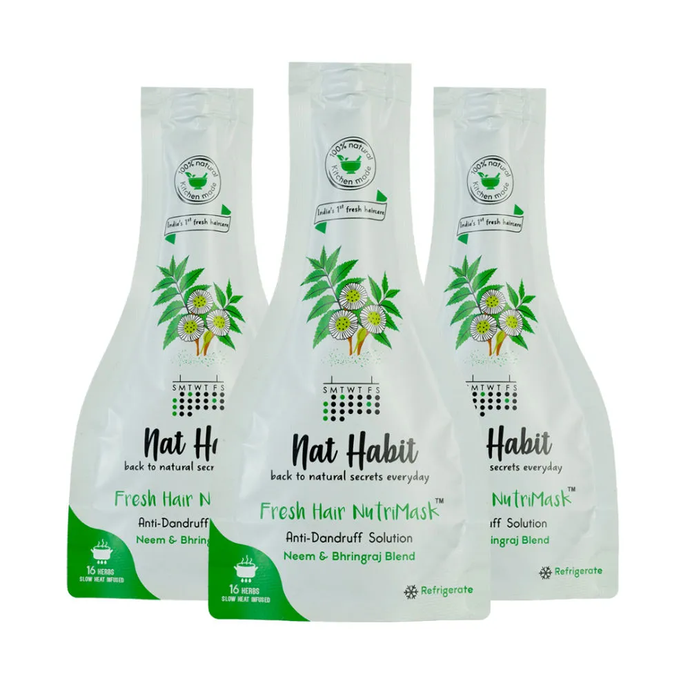 Nat Habit Fresh Hair Nutrimask Neem & Bhringraj Blend - Pack Of 3