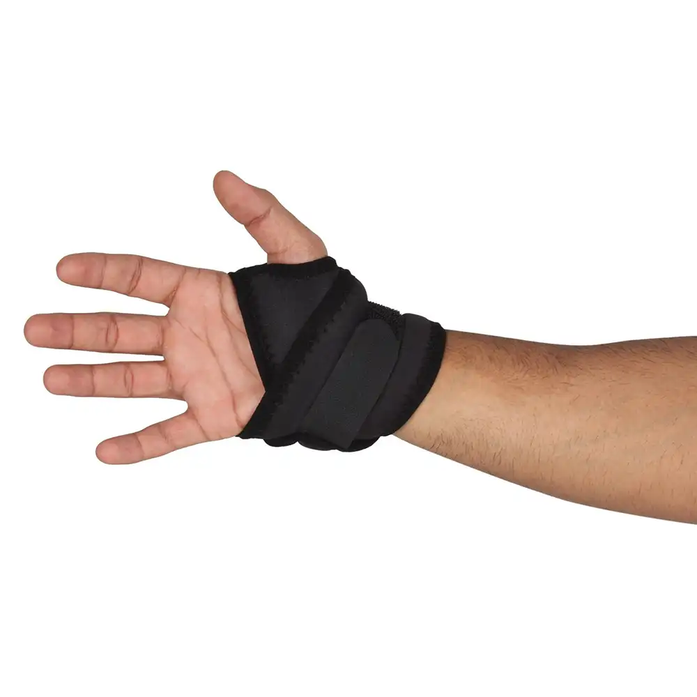 SportSoul Wrist Support with Thumb Wrap Pack of 2,  Black  Free Size