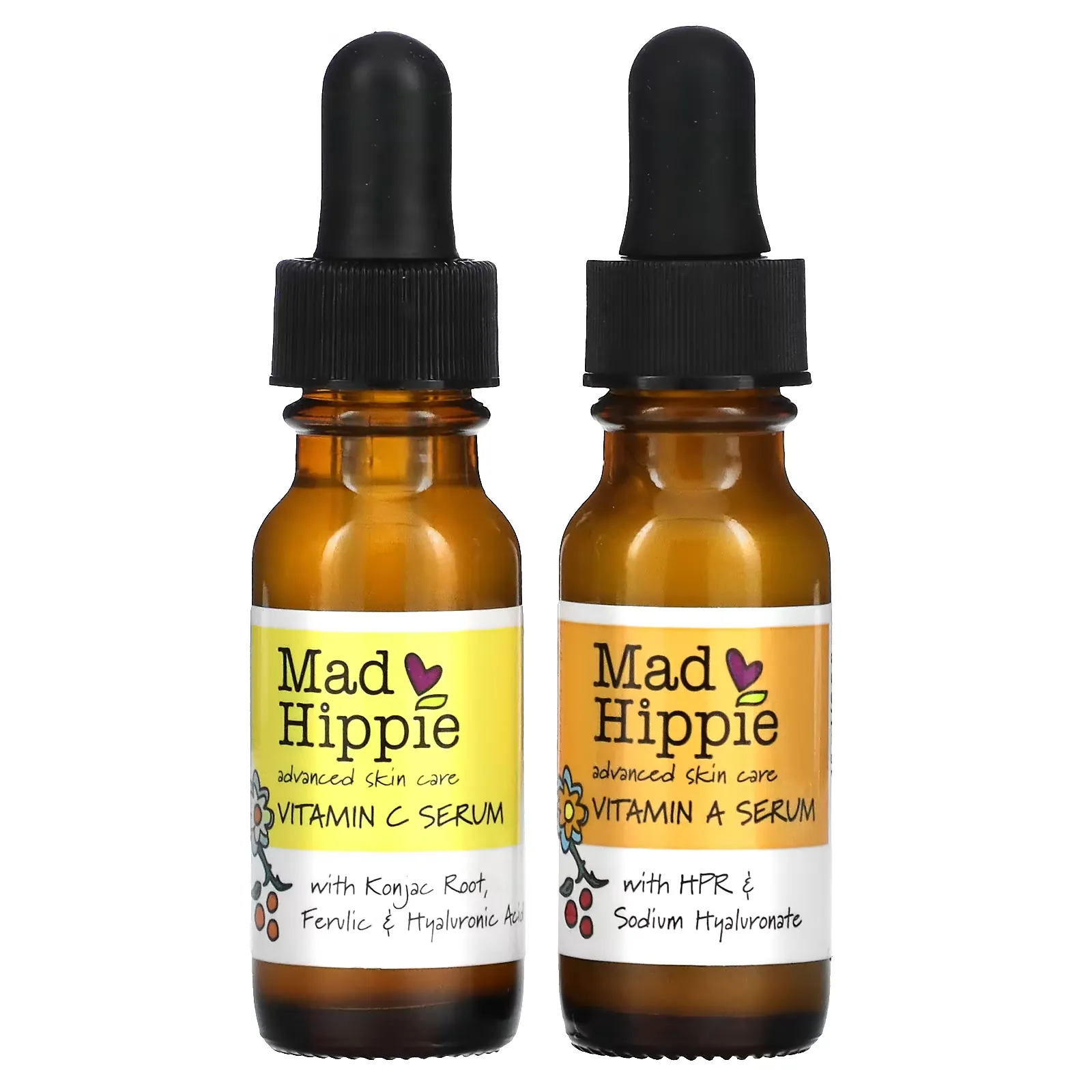 Day & Night Dual Pack, Vitamin C & Vitamin A Serum, 2 Bottles, 15 ml Each