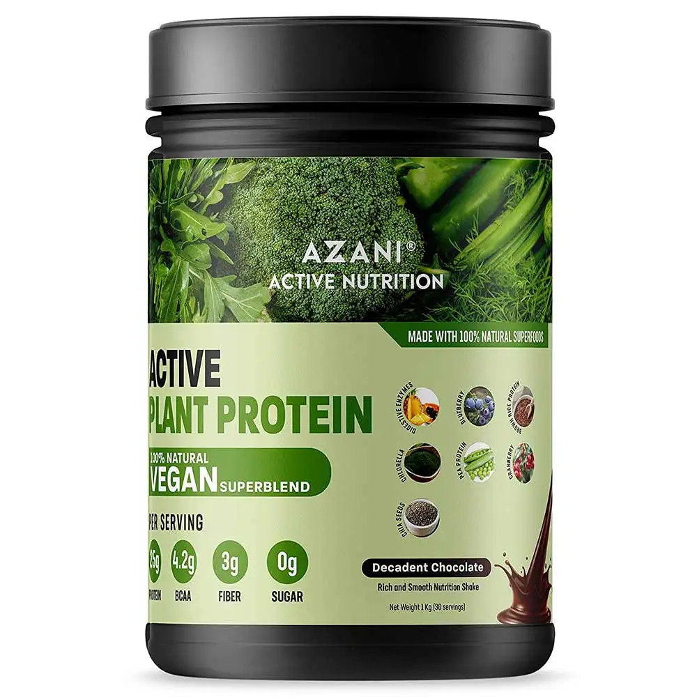 Azani Active Nutrition Active Plant Protein,  2.2 lb  Decadent Chocolate