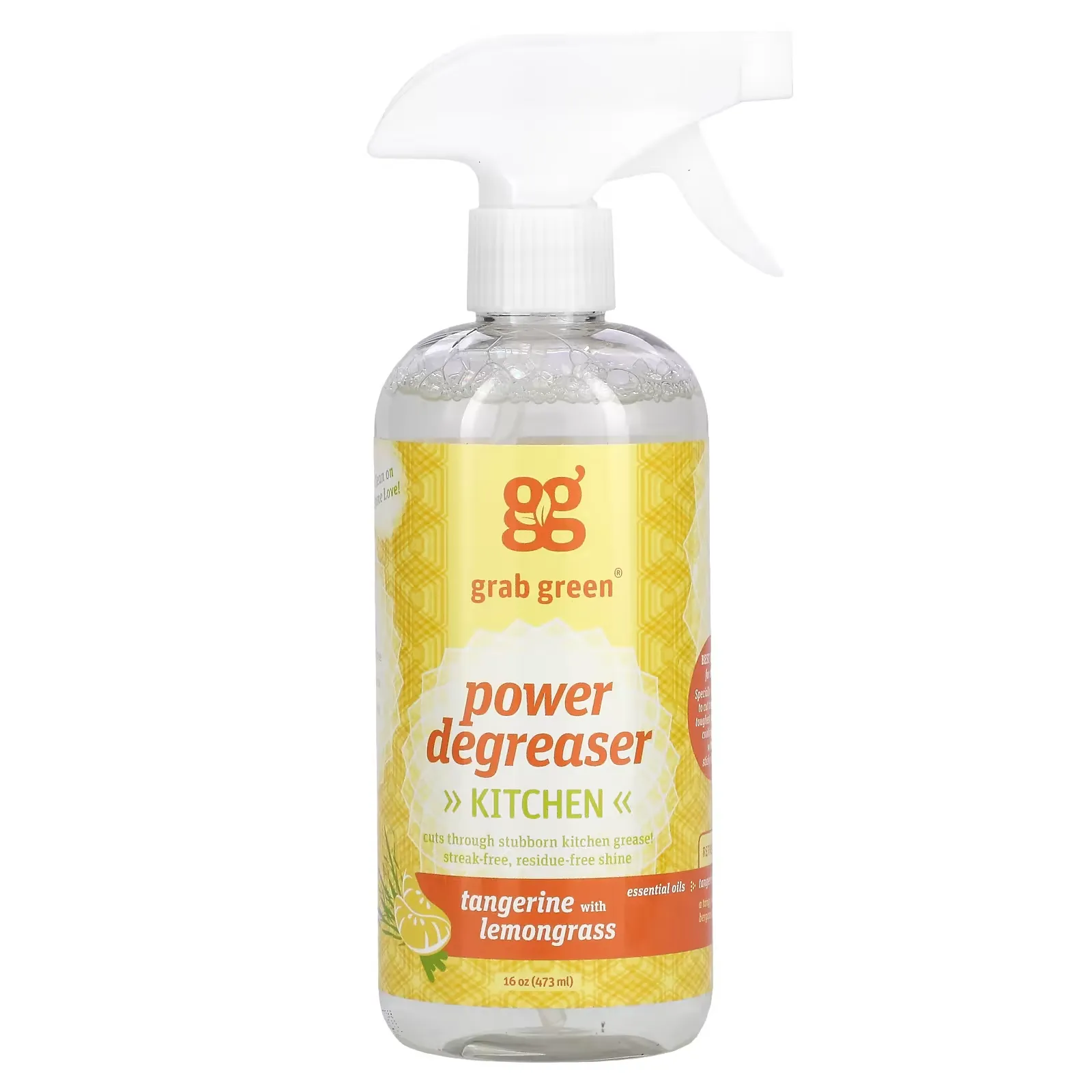 Kitchen Power Degreaser, Tangerine with Lemongrass, 16 oz (473 ml)