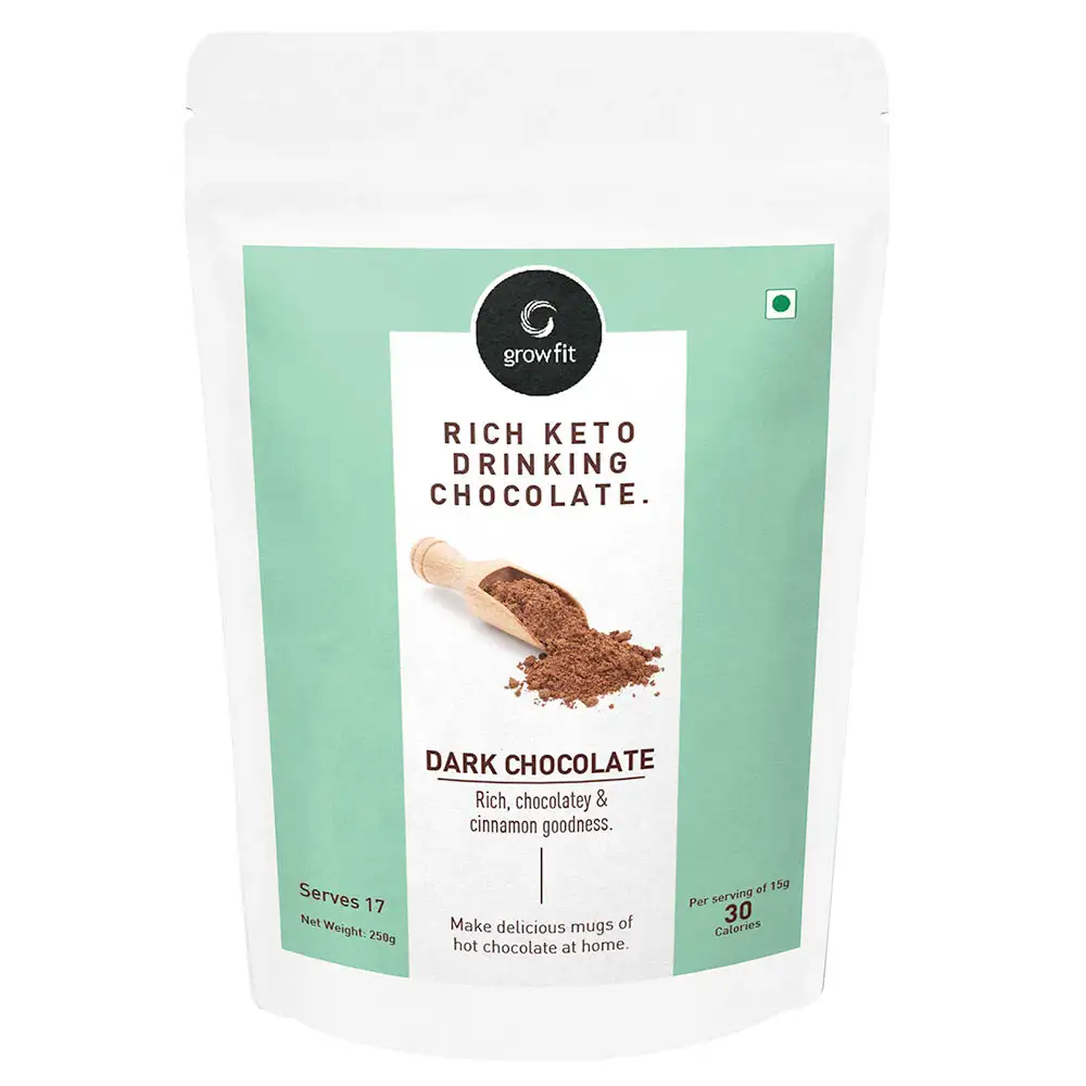 GrowFit Rich Keto Drinking Chocolate Mix,  0.55 lb  Chocolate