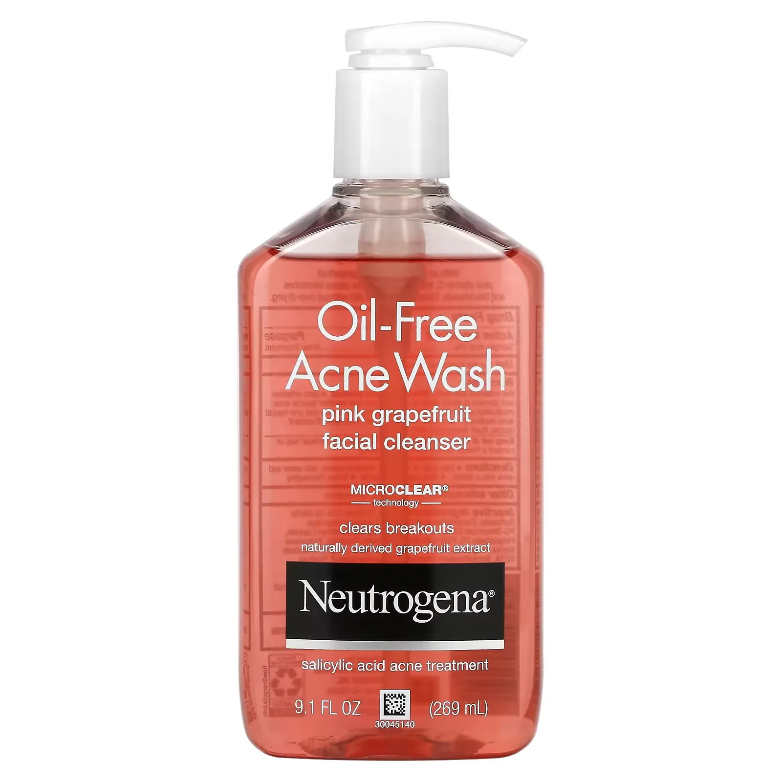 Oil-Free Acne Wash, Pink Grapefruit Facial Cleanser, 9.1 fl oz (269 ml)