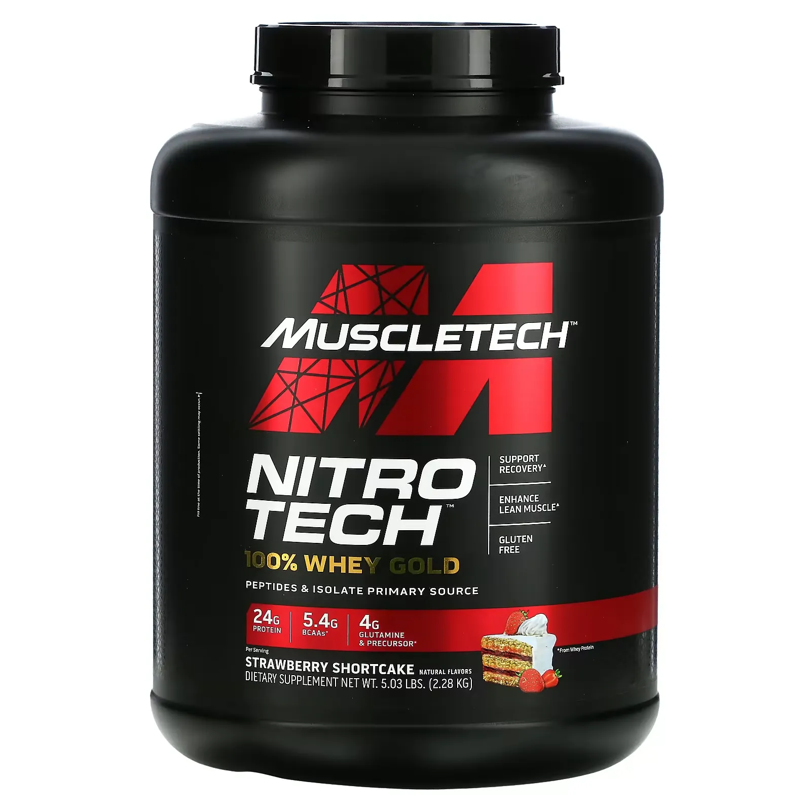 Nitro Tech 100% Whey Gold, Strawberry Shortcake, 5.03 lbs (2.28 kg)