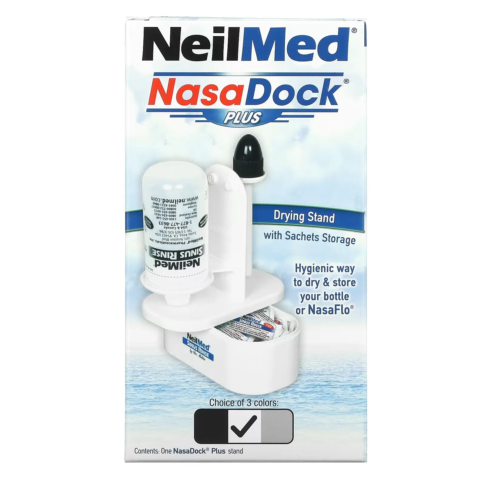 NasaDock Plus, Drying Stand with Sachets Storage, White, 1 NasaDock Plus Stand