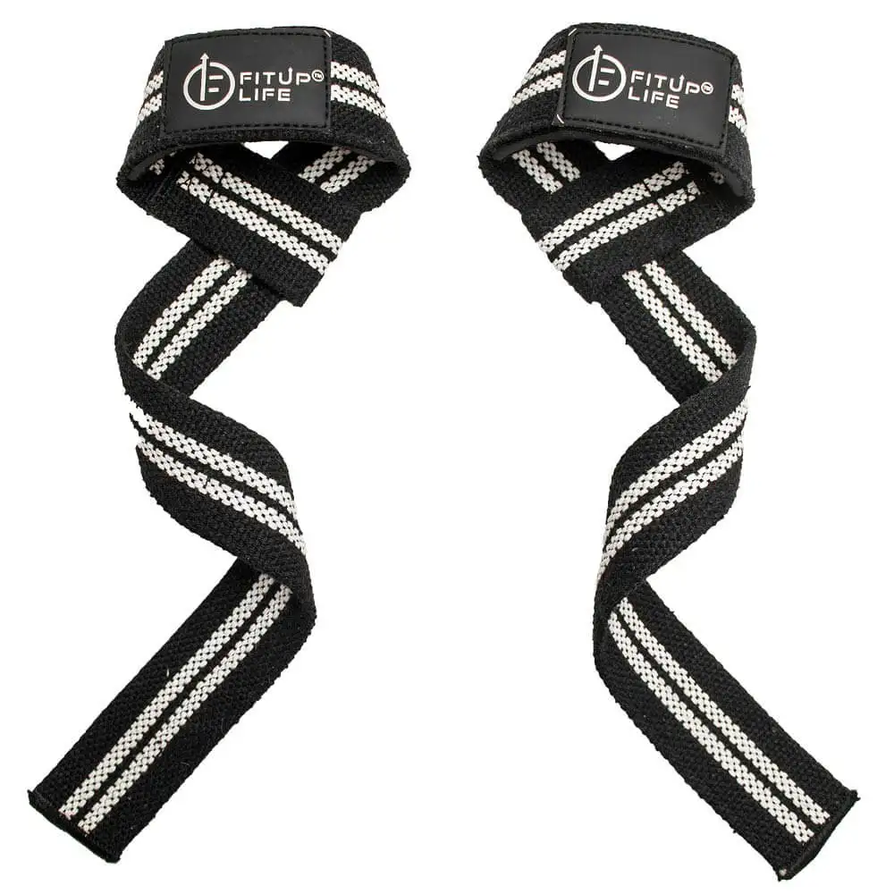 Fitup Life Gym Lifting Grip Strap with Non Slip Grip Wrist Support,  Black and Grey  Free Size