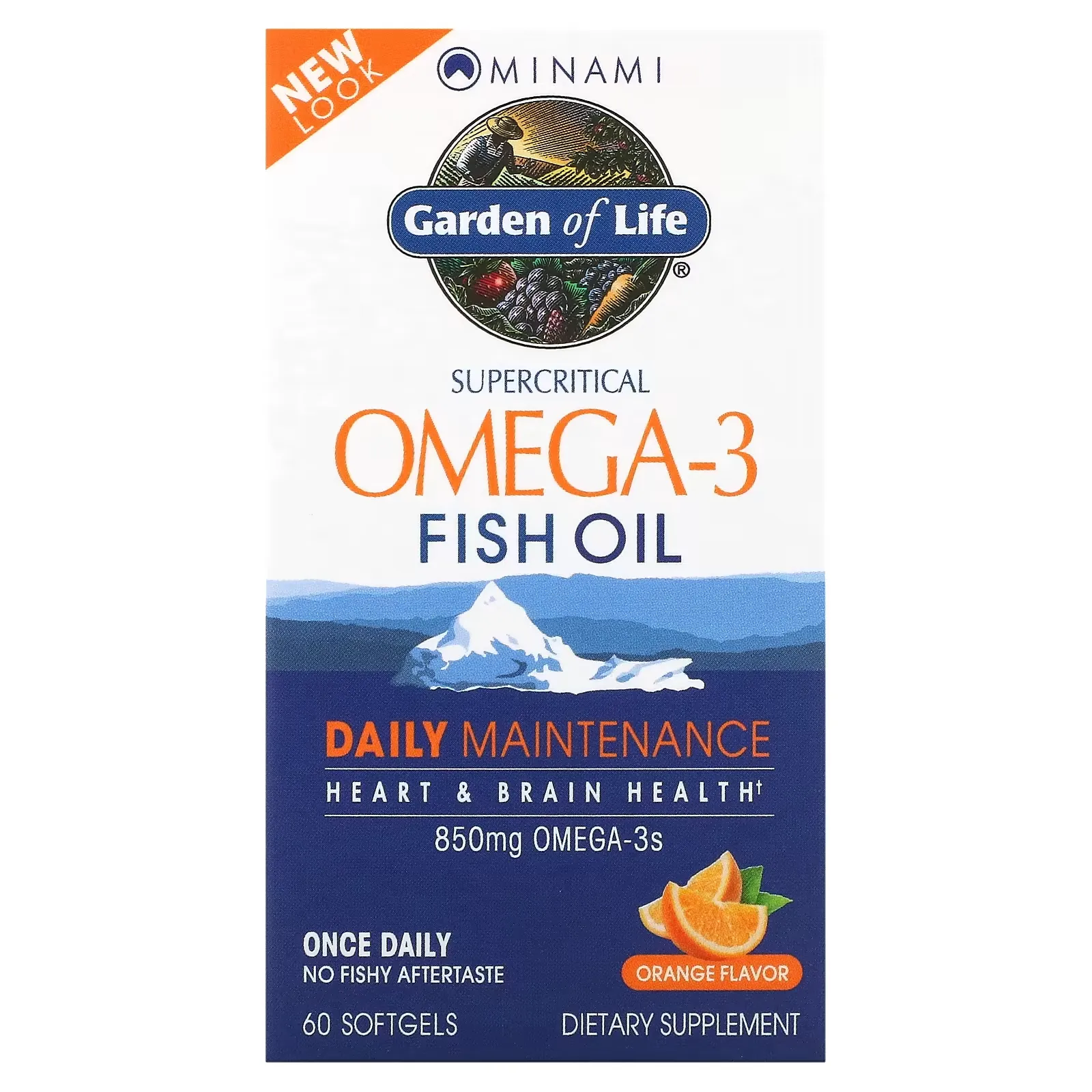 Garden of Life, Supercritical Omega-3 Fish Oil, Orange, 850 mg, 60 Softgels