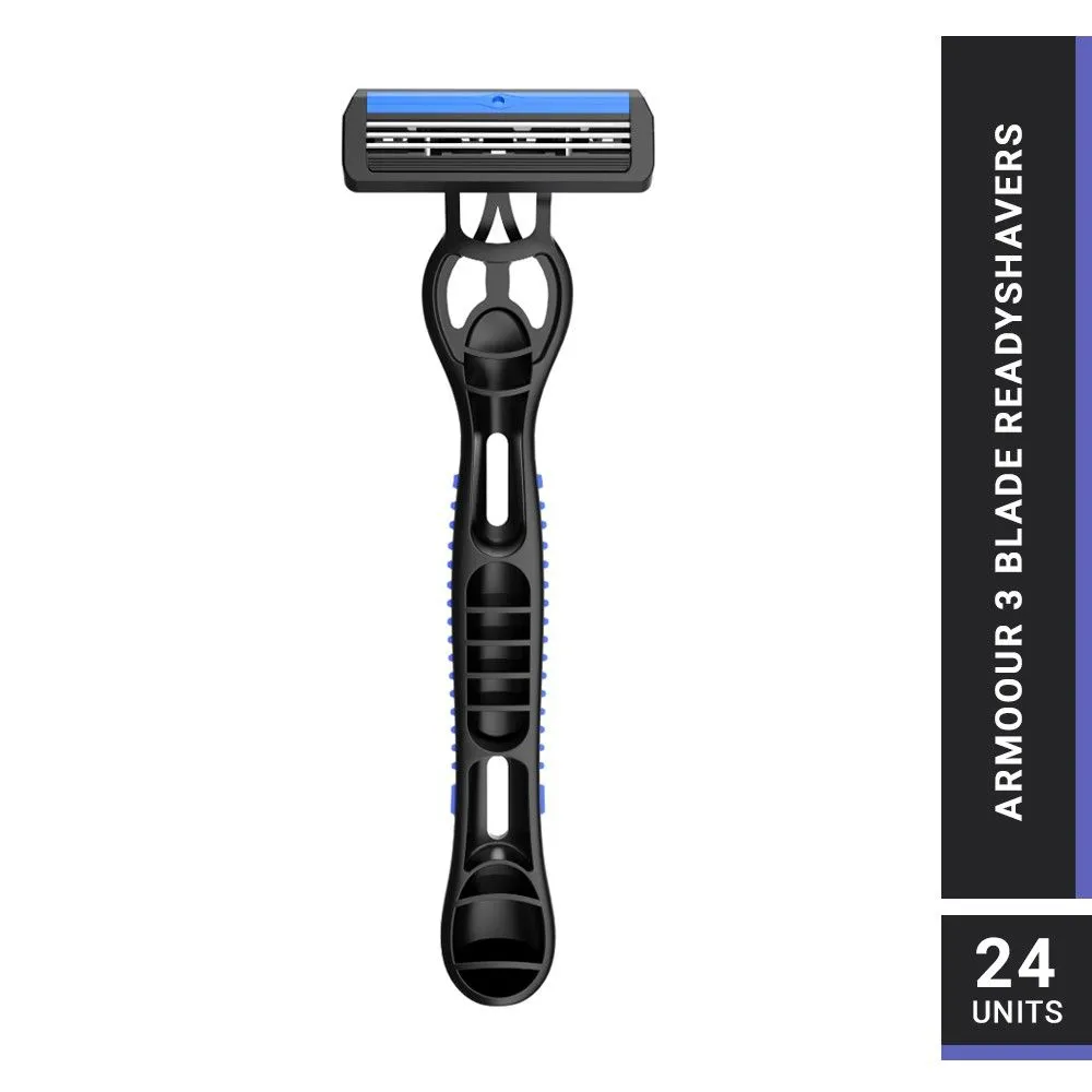 ZLADE Armour Iii Readyshaver, Triple Blade Disposable Shaving Razor For Men - Pack of 24