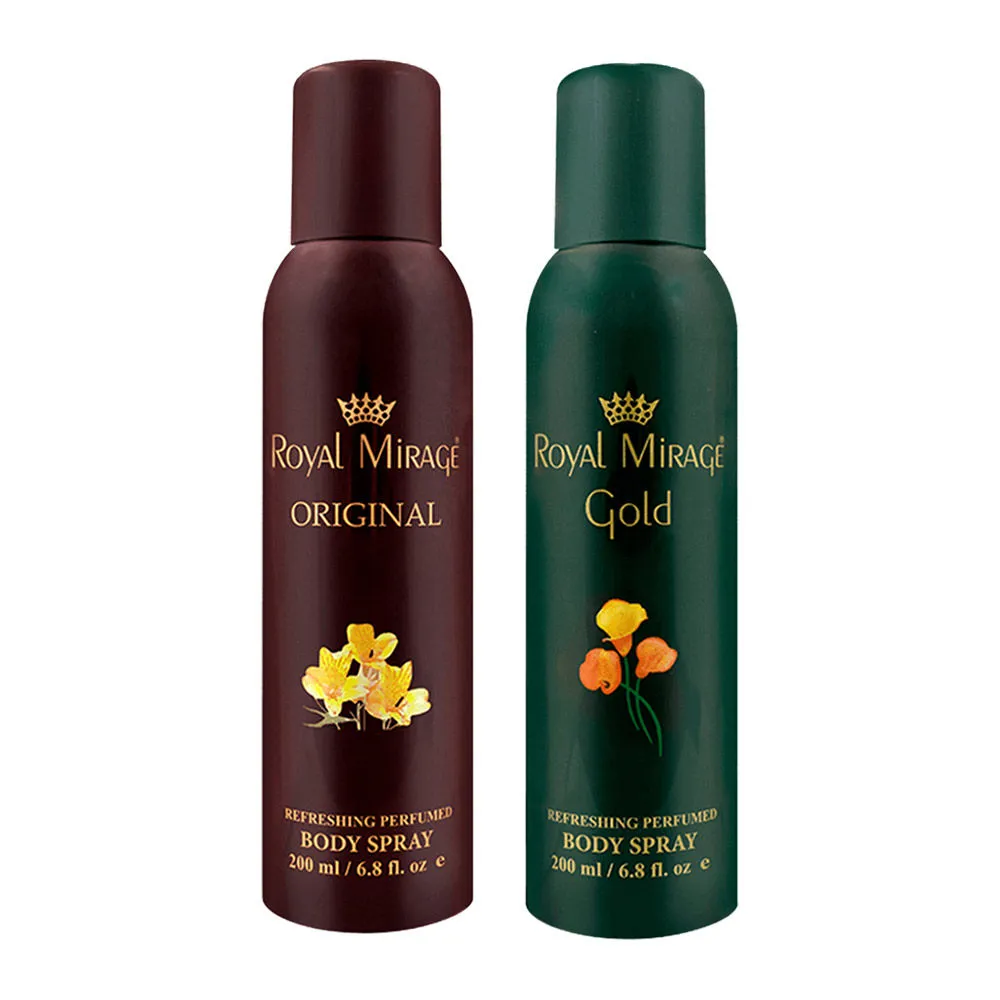 Royal Mirage Original & Gold Refreshing Perfumed Body Spray - Pack Of 2